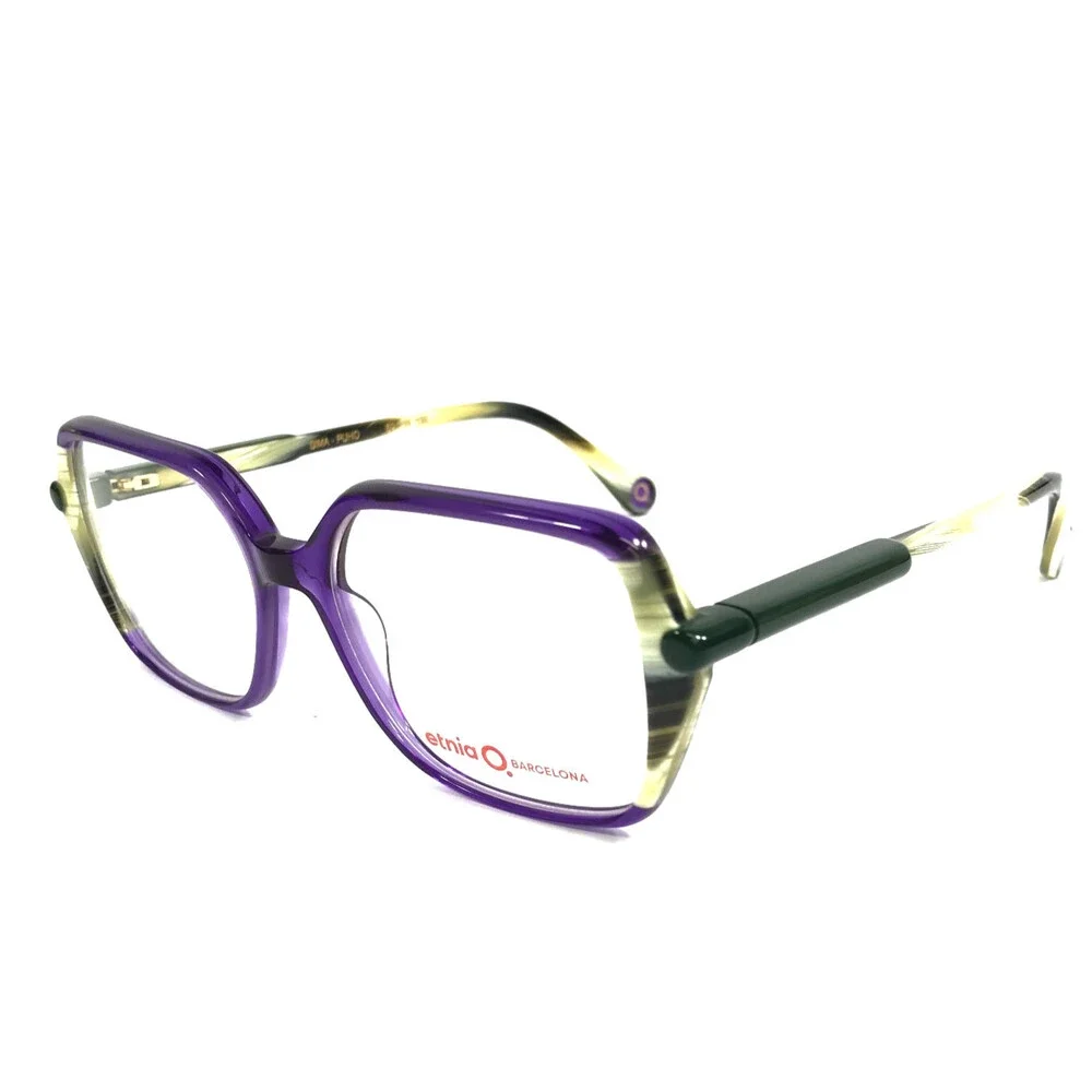 Etnia Barcelona Eyeglasses Frames SIMA PUHO Purple Horn Square 52-15-138